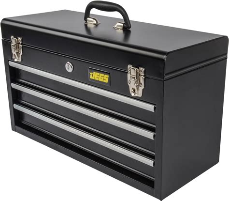 jegs portable 3 drawer steel tool box|tool boxes for garages.